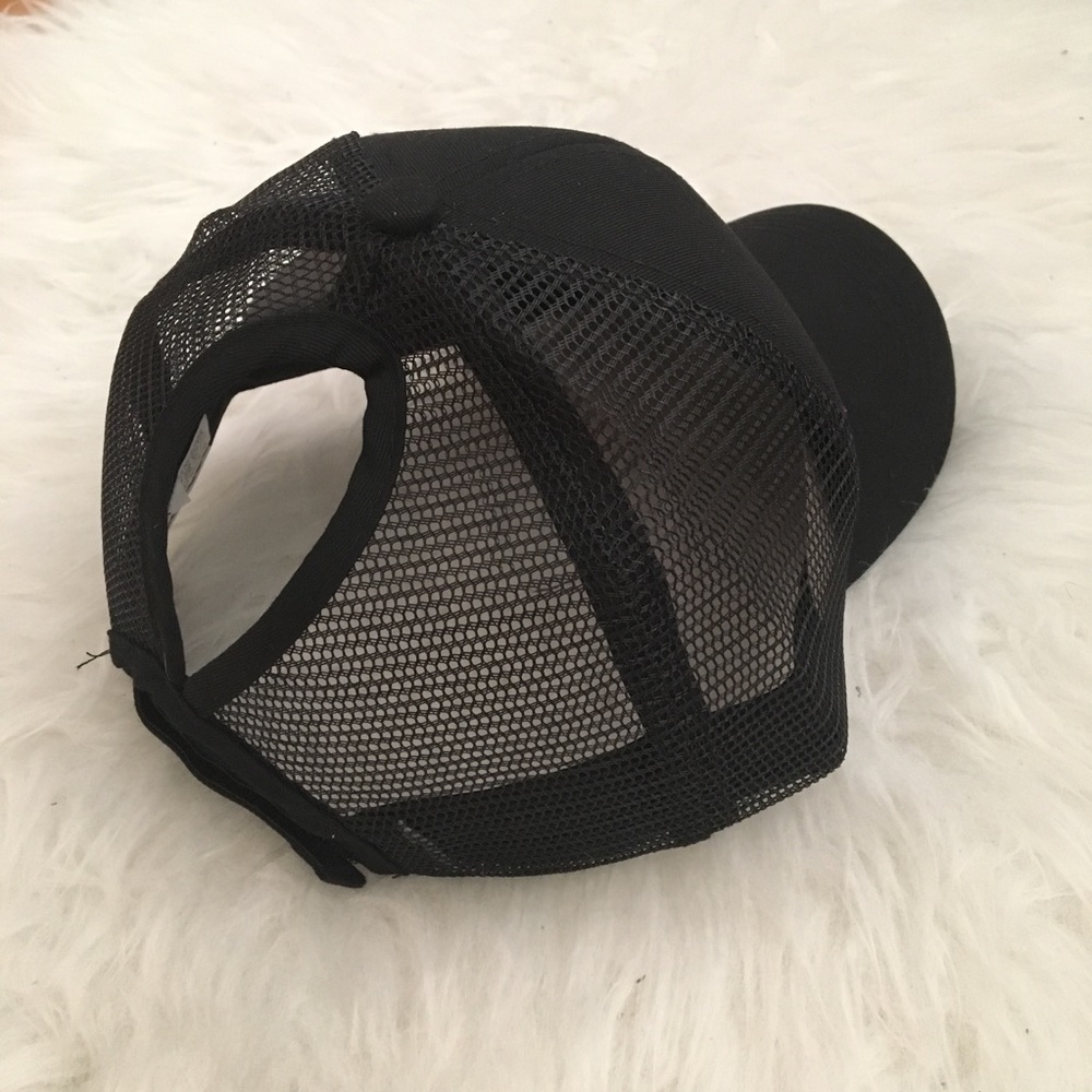 NEW Black Ponytail Hat Baseball Cap - Picture 4 of 5
